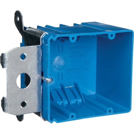 Abb Carlon 34 cu in Rectangle PVC 2 gang Outlet Box Blue B234ADJ